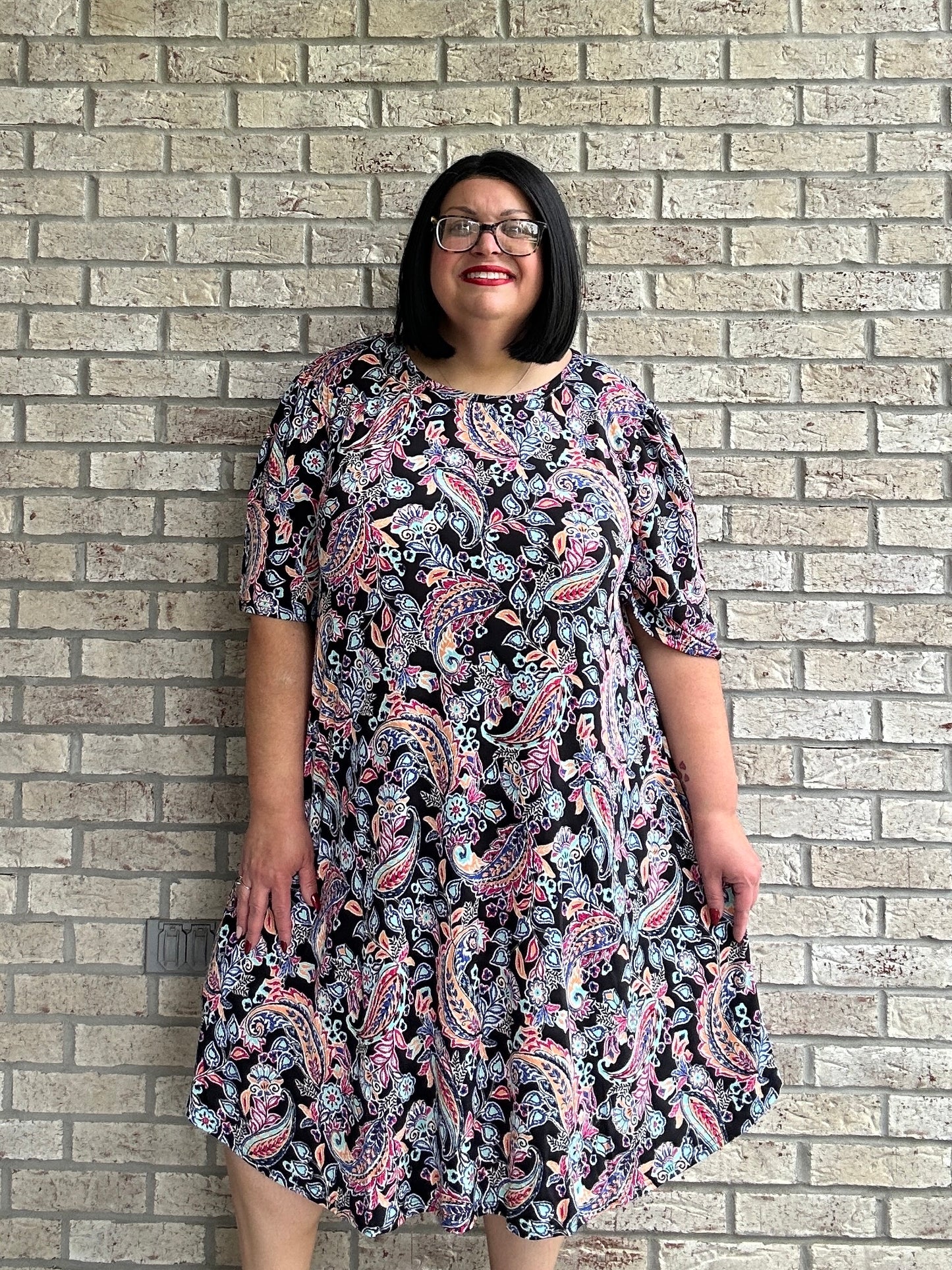 Eva multicolored print wide sleeve dress 5