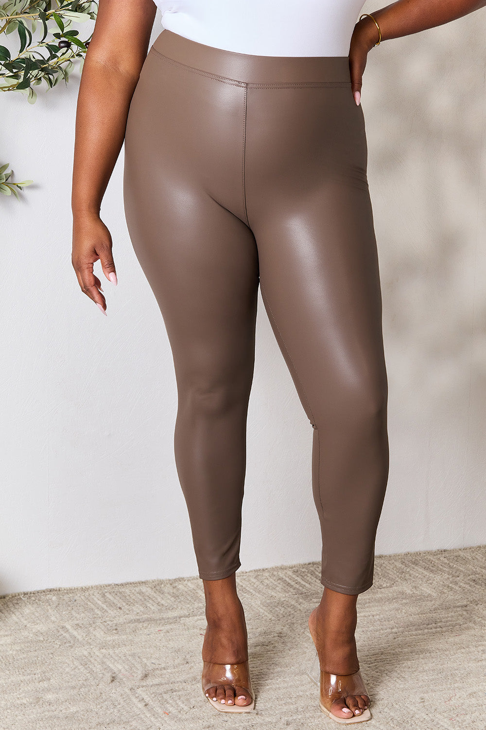 e.Luna Pantalones ajustados de cintura alta de tamaño completo