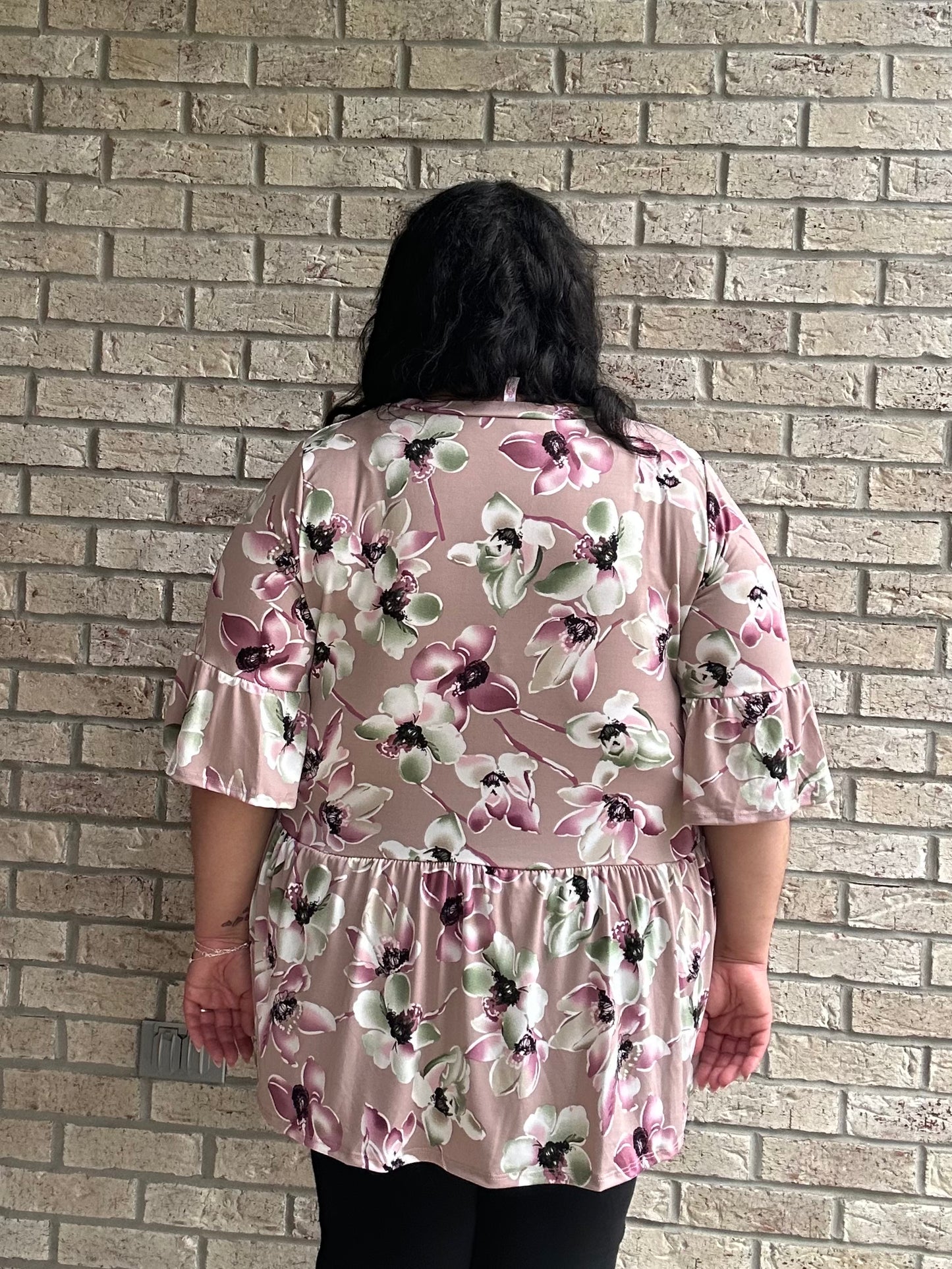Top babydoll floral malva Kayla