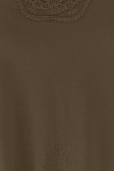 Camisola con abertura y cuello en V con detalle de encaje de tamaño completo de Basic Bae