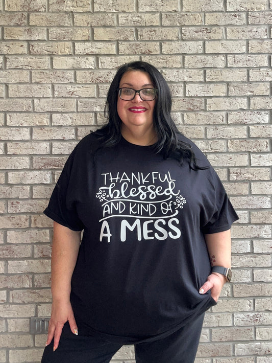 Kind of a mess graphic tee shirt