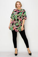 Madelynn SHORT SLEEVES PRINT TUNIC TOP