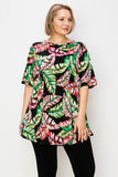 Madelynn SHORT SLEEVES PRINT TUNIC TOP