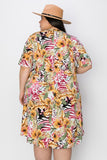 Claudine V-NECK PRINT DRESS W POCKETS