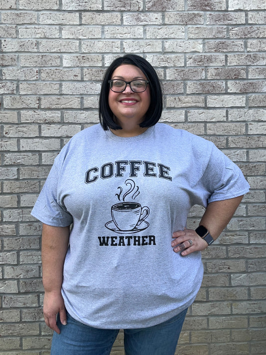 Coffee weather graphic tee shirt