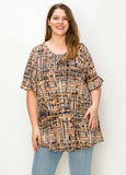 Barbra brown print top