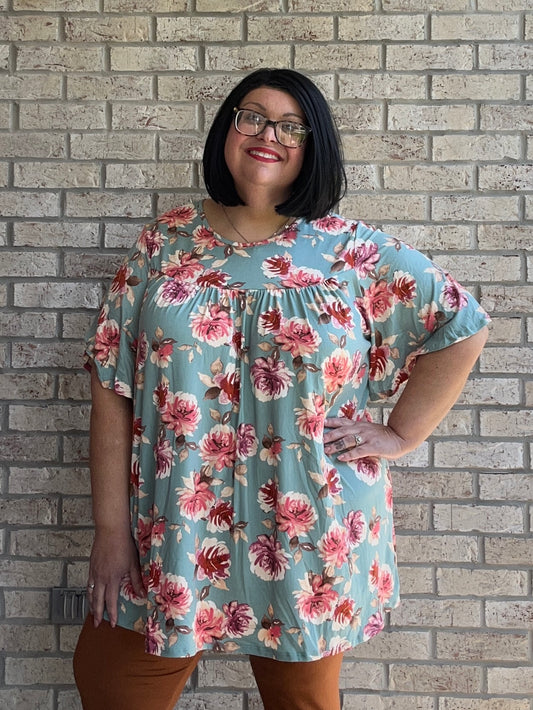 Brooke mint floral print top 25