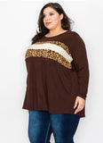 Brenda brown animal print tunic top