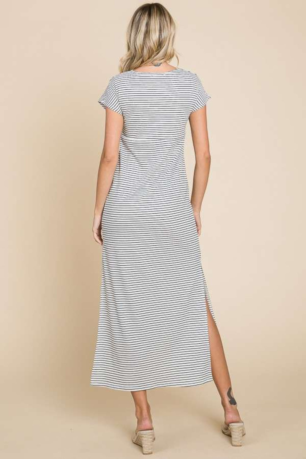Culture Code Striped Twisted Detail Dress