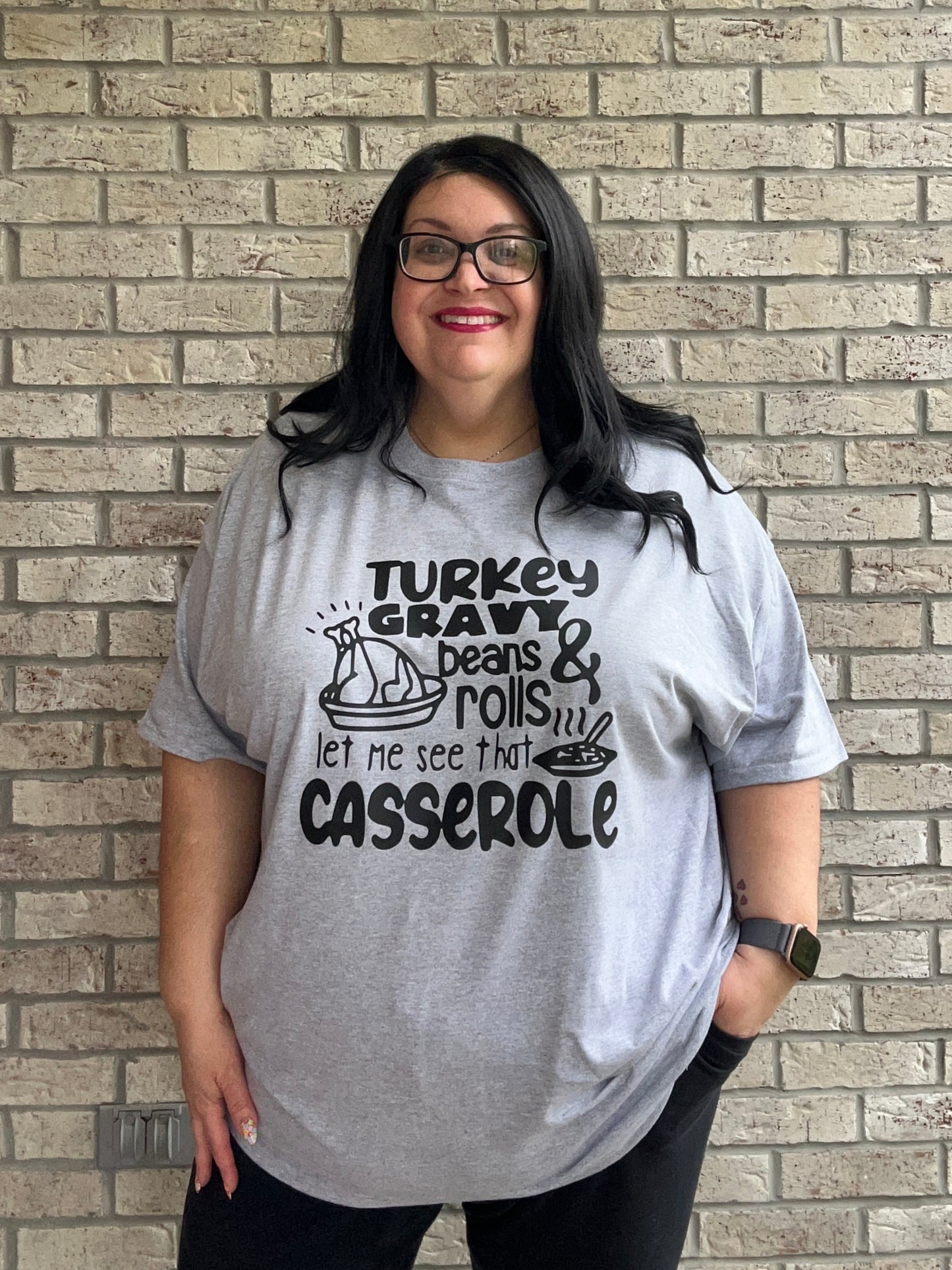 Turkey casserole graphic tee shirt