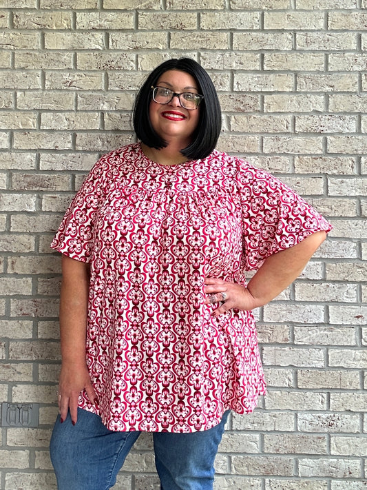 Brooke pink print top