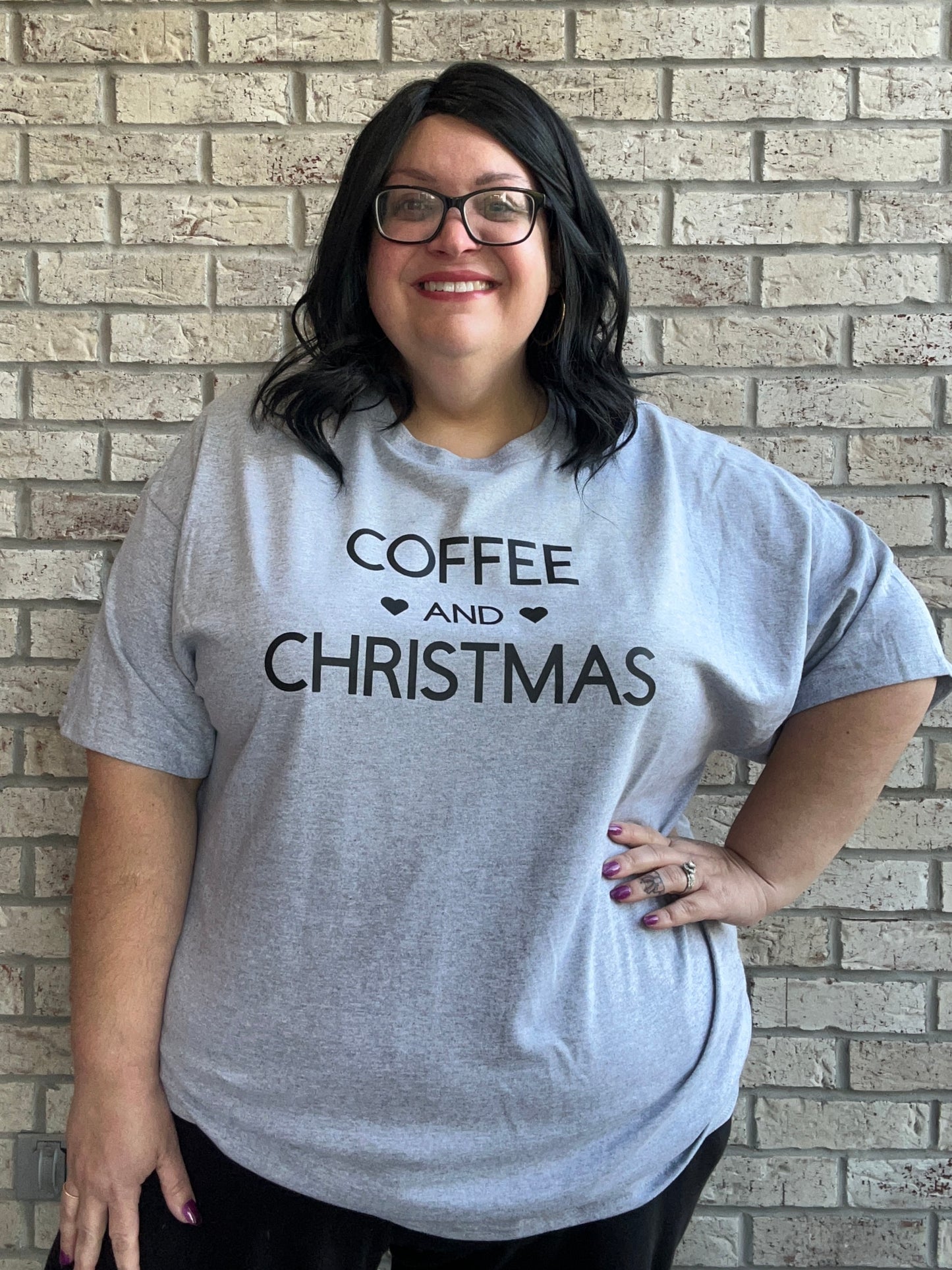 Coffee Christmas graphic tee shirt