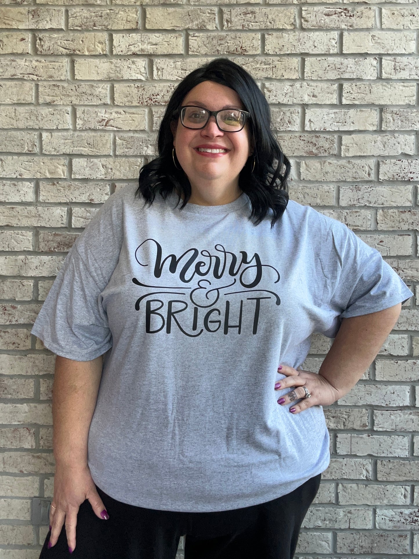 Merry & Bright graphic tee shirt