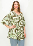 Zara green swirl print top