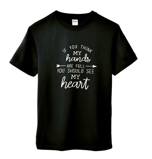 Hands & Heart graphic tee shirt