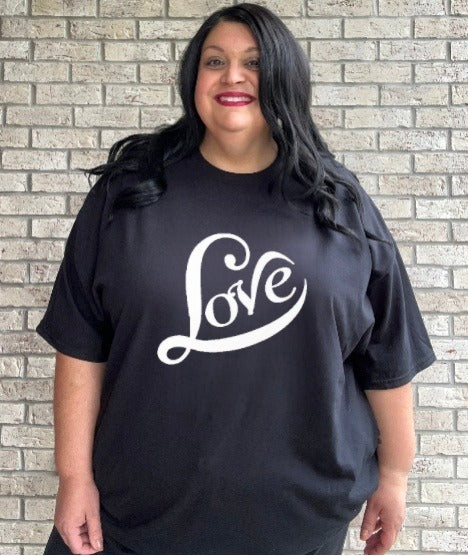 Love graphic tee shirt 2