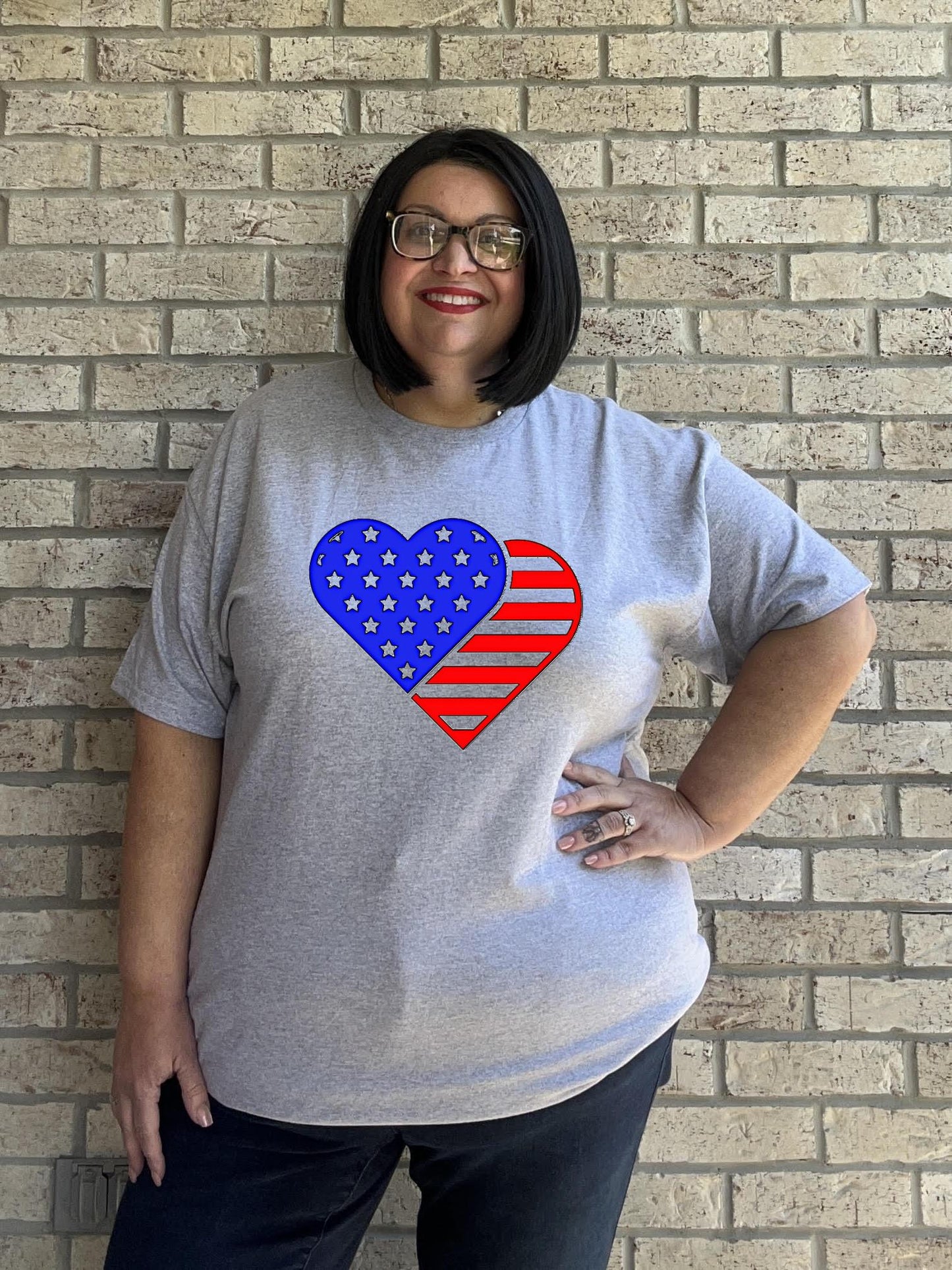 Merica Hearts Graphic T Shirt