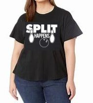 Split Happens graphic tee shirt