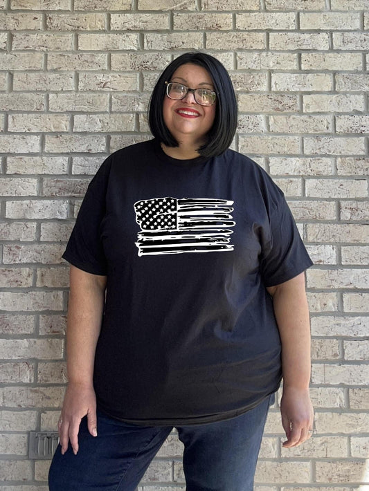Tattered Flag Graphic T Shirt