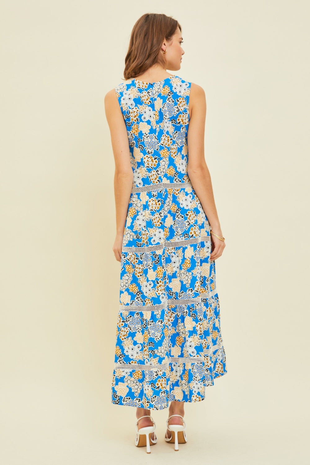 HEYSON Printed Crochet Trim Maxi Dress