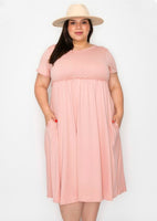 Joanne pink empire waist dress