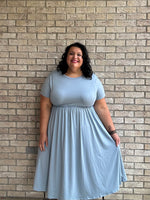 Joanne blue empire waist dress