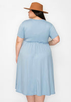 Joanne blue empire waist dress