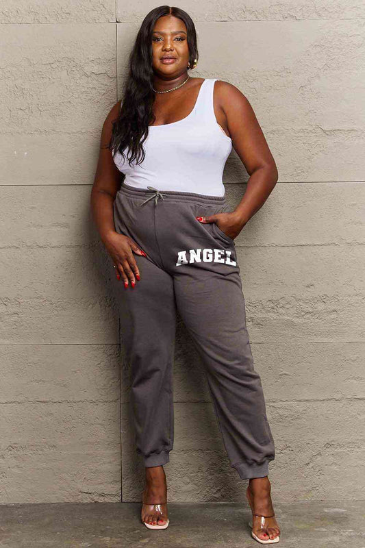 Simply Love Simply Love Drawstring Angel Graphic Long Sweatpants