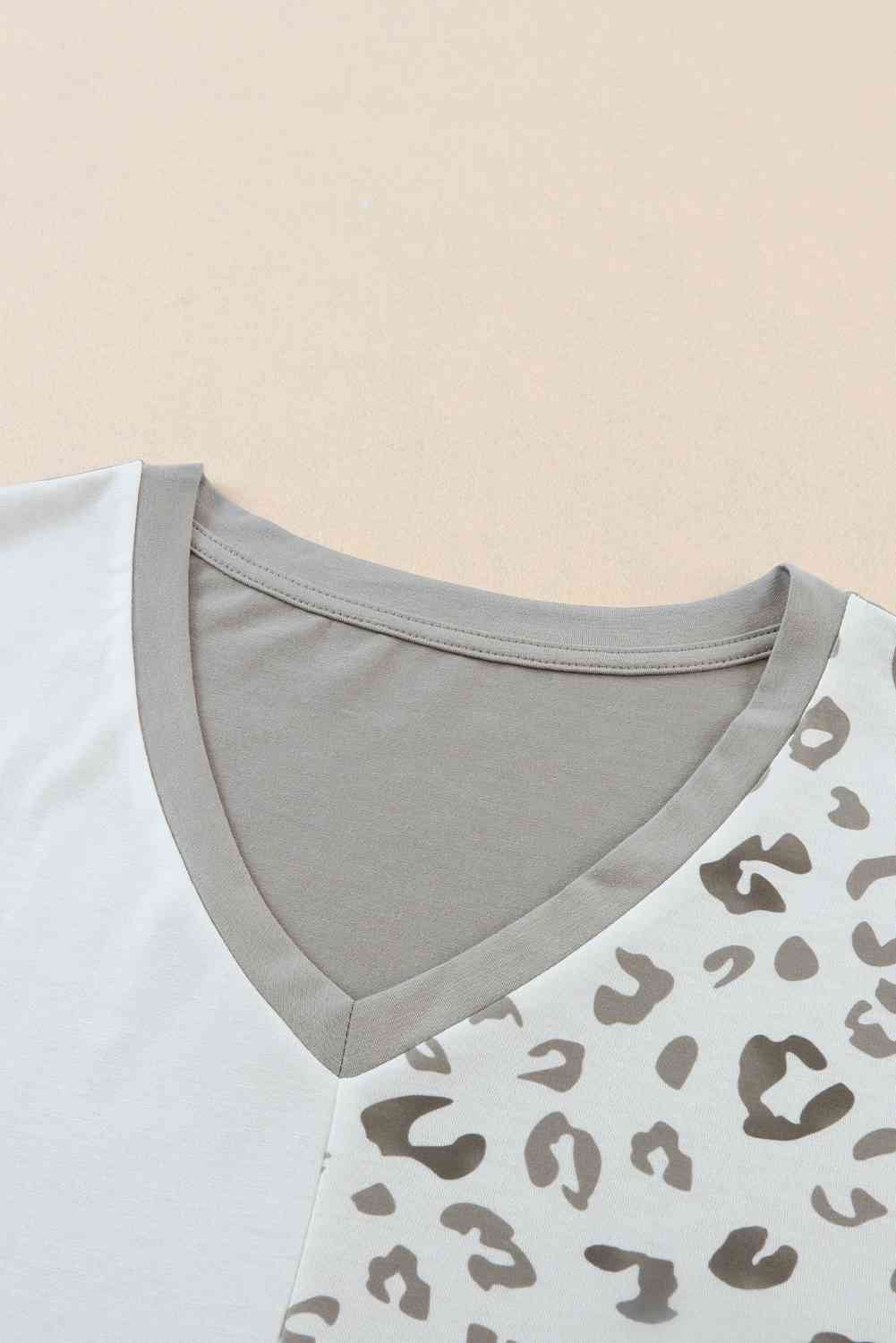 Leopard V-Neck T-Shirt