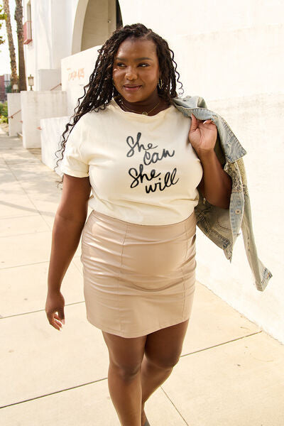 Simply Love SHE CAN SHE WILL Short Sleeve T-Shirt