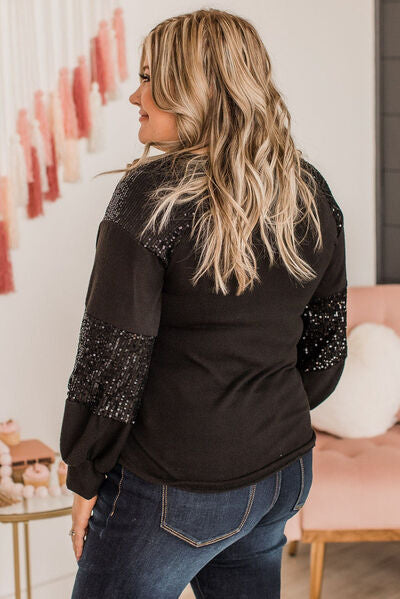 Graphic Sequin Long Sleeve T-Shirt