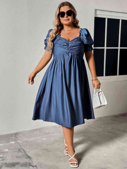 Ruched Sweetheart Neck Dress
