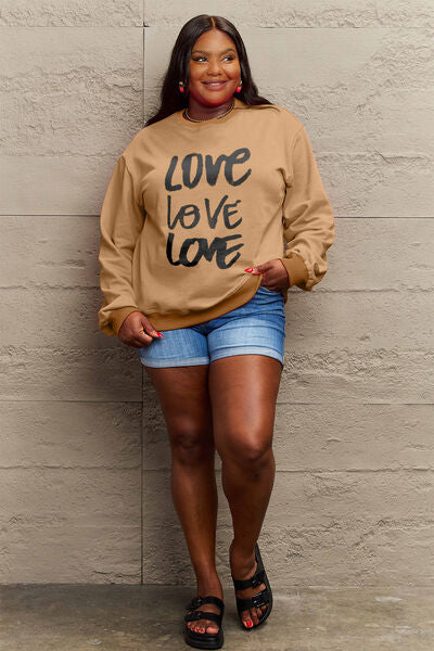 Simply Love LOVE Round Neck Sweatshirt