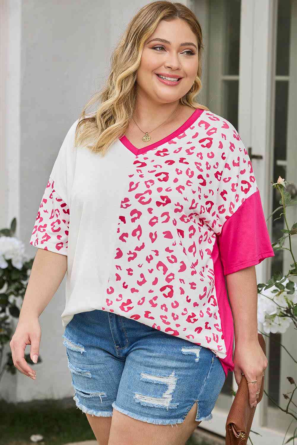 Leopard V-Neck T-Shirt