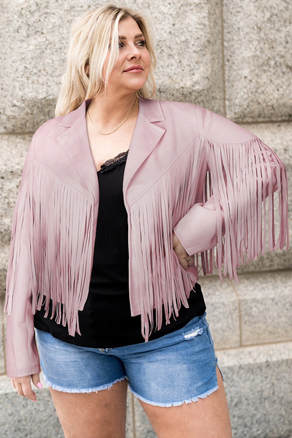 Fringe Open Front Jacket