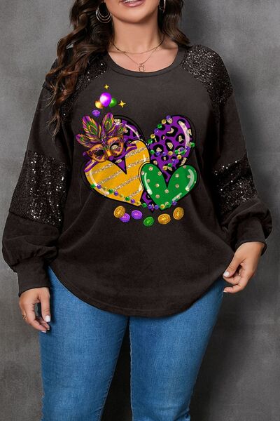 Graphic Sequin Long Sleeve T-Shirt