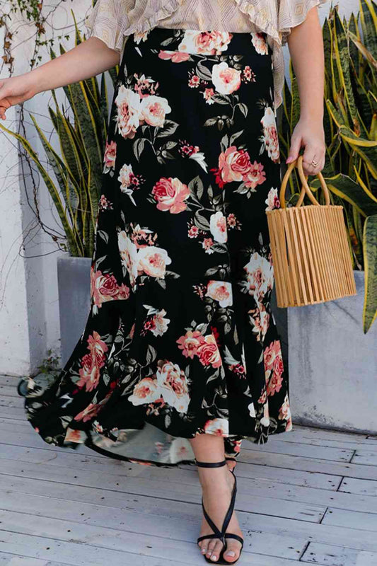 Floral High-Rise Skirt