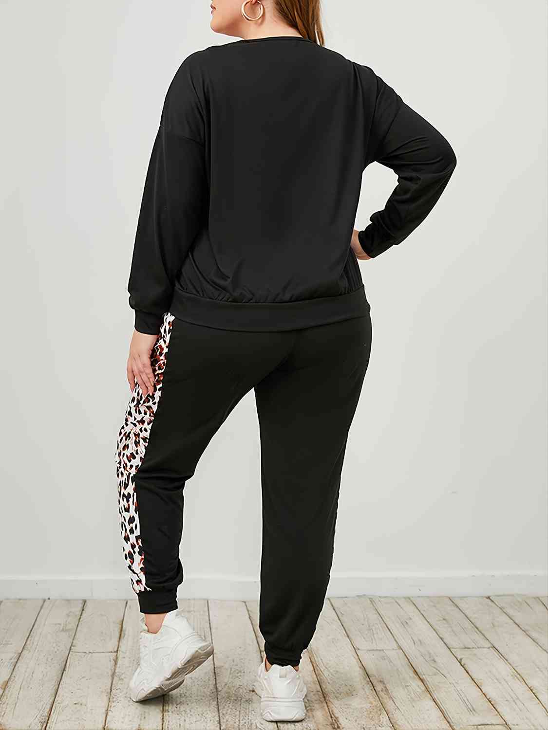 Leopard Sweatshirt and Sweatpants Set