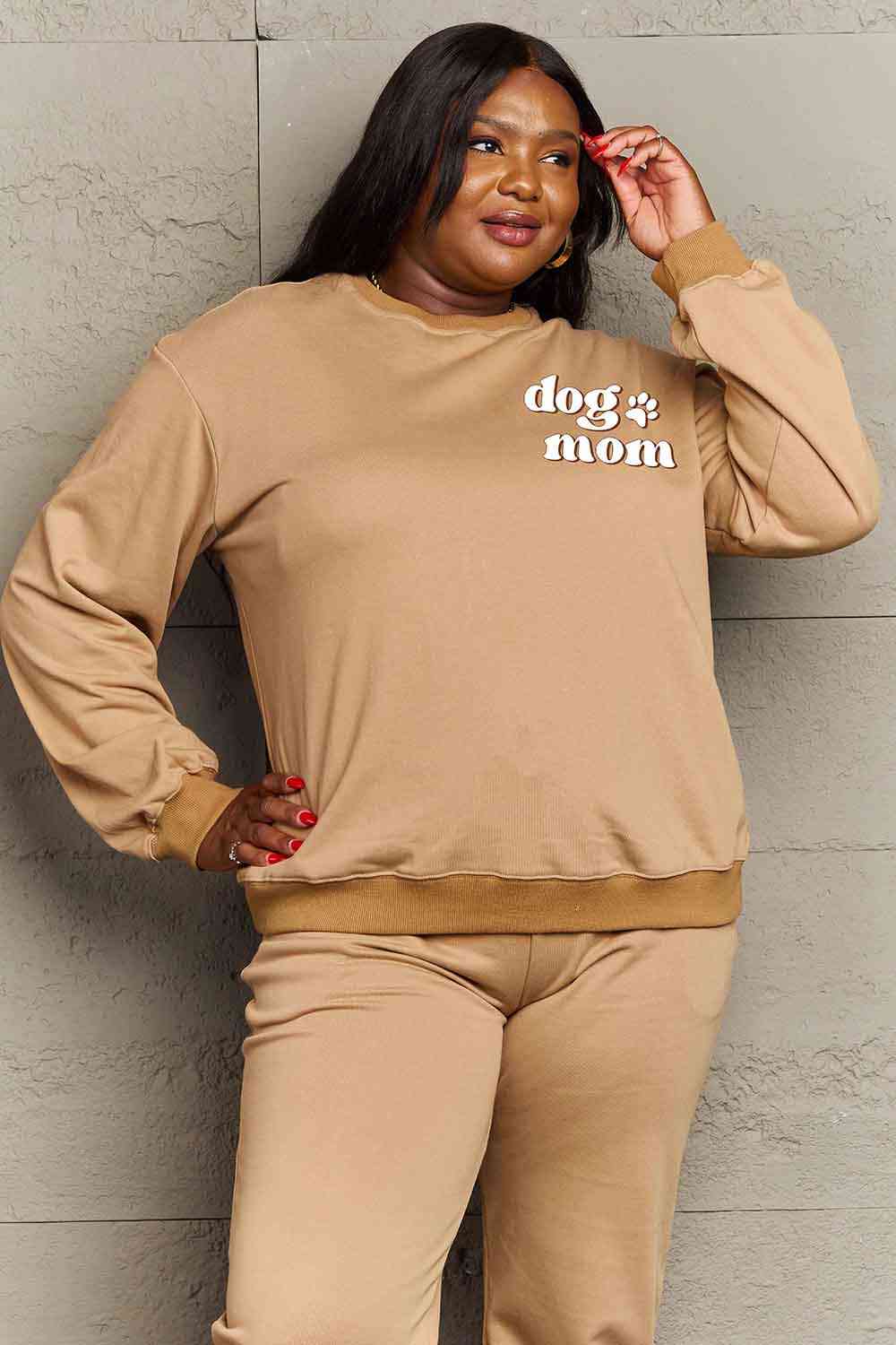 Simply Love Simply Love Round Neck Dropped Shoulder DOG MOM Graphic Sweatshirt