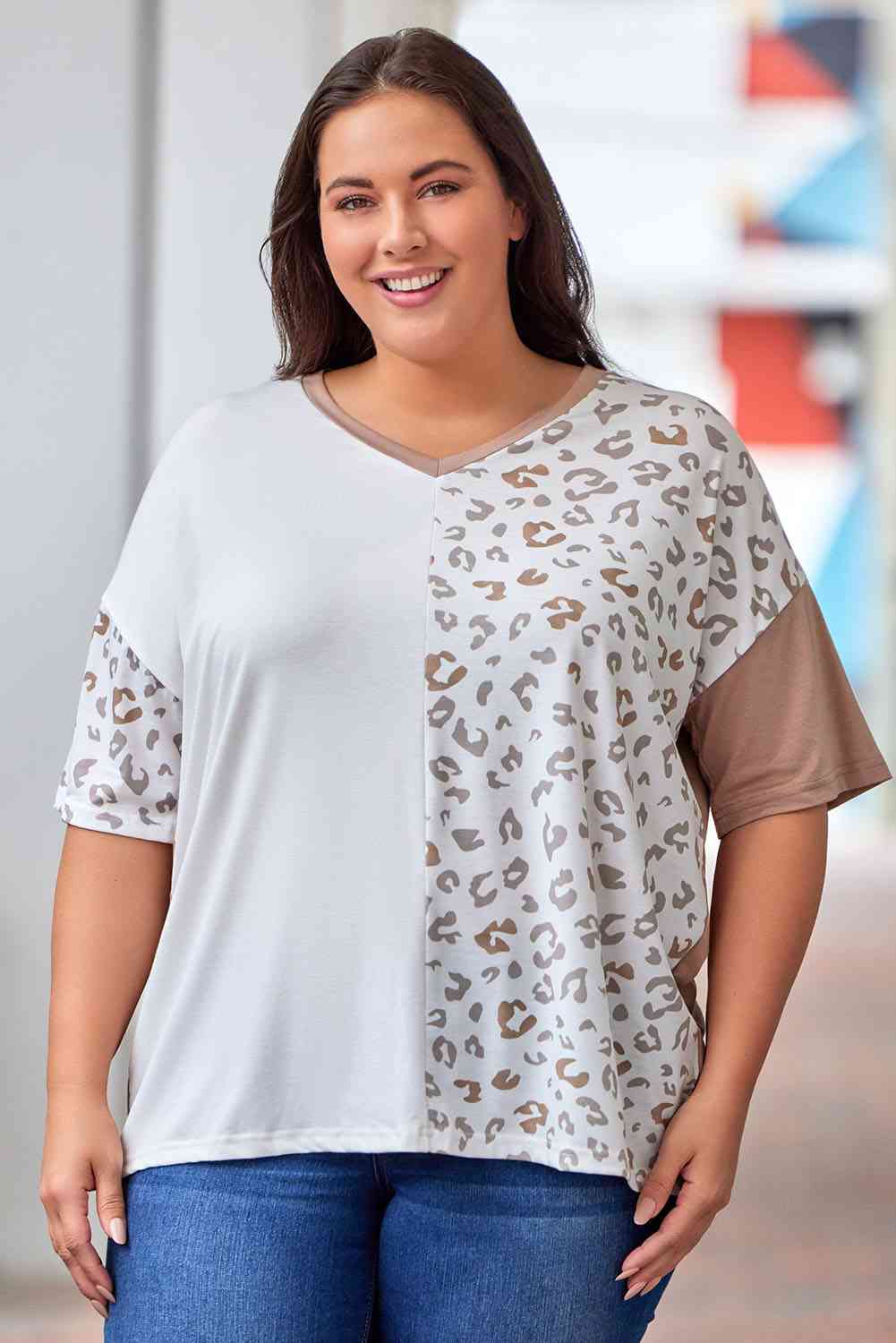 Leopard V-Neck T-Shirt