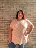 Sandy pink yellow floral top 44
