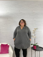Hope gray zip up jacket top