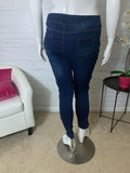 Evie dark wash distressed jeggings with frayed hem 5