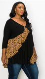 Ada black animal print babydoll top 34