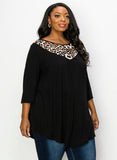 Lissa black animal print top 28