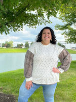 Julie tan polka dot animal print top 20