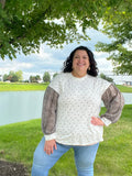 Julie tan polka dot animal print top 20