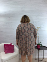 Alma red black print dress with pockets