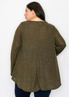 Joy green v neck swing top