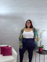 Michelle blue tapered leg pants with pockets